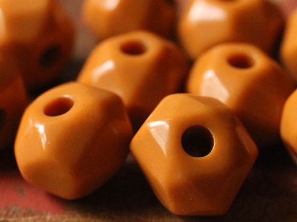 画像3: ヴィンテージ　ルーサイトビーズ【マスタードロンデル】　15ｍｍ　15個 (3)