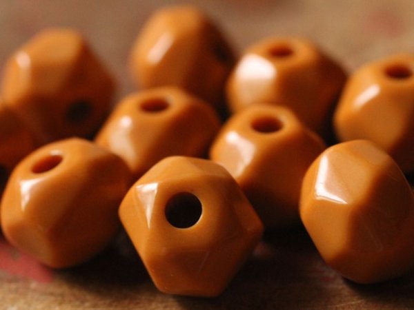 画像2: ヴィンテージ　ルーサイトビーズ【マスタードロンデル】　15ｍｍ　15個 (2)