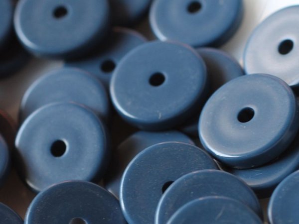 画像2: ドイツヴィンテージ　ルーサイト系ビーズ【ディスク・ネイビー】　4個 (2)