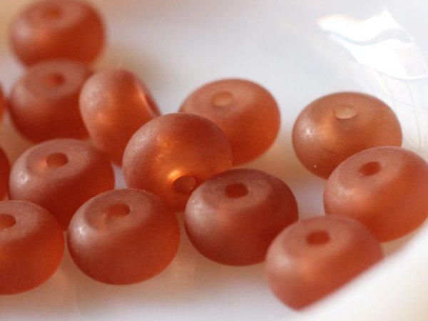 画像3: 特価　ドイツヴィンテージ　ルーサイトのロンデルビーズ【マットブラウン10mm】20個 (3)