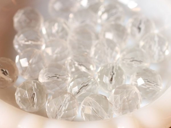 画像3: ドイツヴィンテージ　ルーサイトビーズ【ファセットクリアー・ラウンド6個】　 (3)