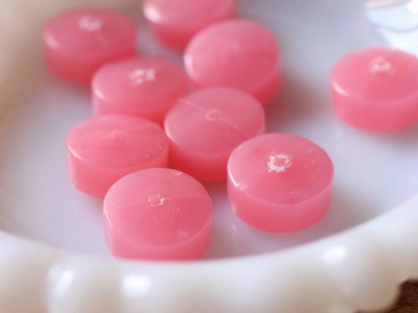 画像4: 在庫限り★ドイツヴィンテージ　ルーサイト系ビーズ【ディスク・ピンク】　20個 (4)