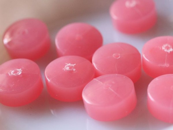画像3: 在庫限り★ドイツヴィンテージ　ルーサイト系ビーズ【ディスク・ピンク】　20個 (3)