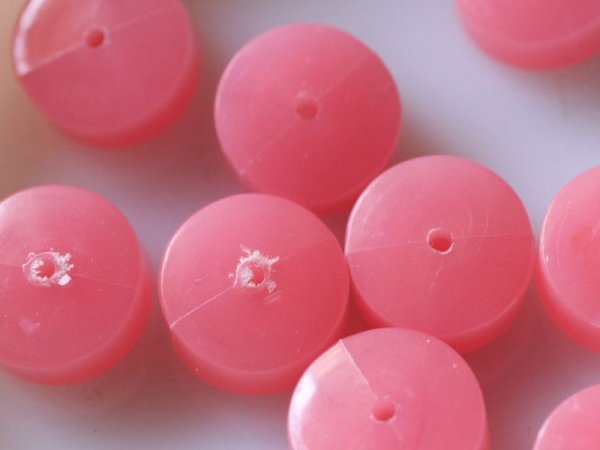 画像2: 在庫限り★ドイツヴィンテージ　ルーサイト系ビーズ【ディスク・ピンク】　20個 (2)