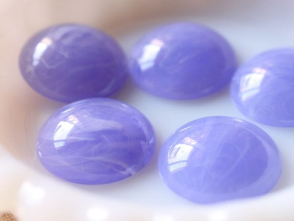 画像3: ドイツヴィンテージ・ルーサイトのカボション【ライラック23mm】2個 (3)