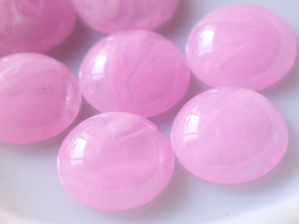 画像4: ドイツヴィンテージ・ルーサイトのカボション【うすピンク18mm】2個 (4)