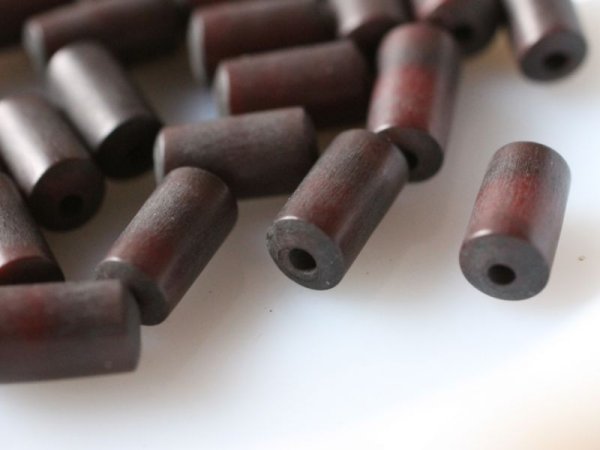 画像5: ヴィンテージ・ルーサイトビーズ・【ラフチューブ・マルーン】6個　※注意有 (5)