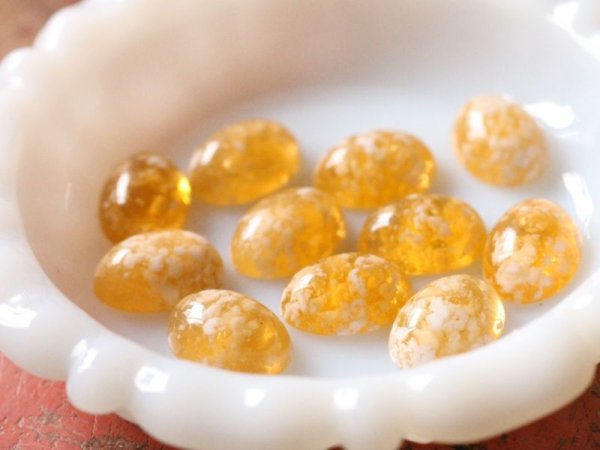 画像5: ヴィンテージのレジン系カボション【楕円18×13mm　トパーズ】 2個 (5)