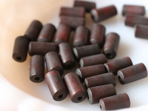 画像3: ヴィンテージ・ルーサイトビーズ・【ラフチューブ・マルーン】6個　※注意有 (3)