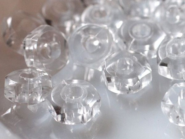 画像6: ドイツヴィンテージ　ルーサイト系ビーズ【6角ナット小クリアー・10個】 (6)