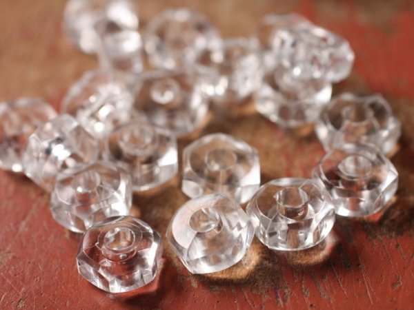 画像3: ドイツヴィンテージ　ルーサイト系ビーズ【6角ナット小クリアー・10個】 (3)