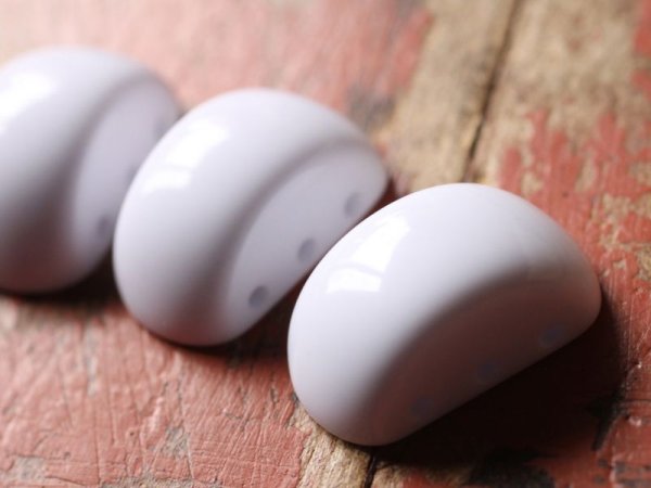 画像5: ドイツヴィンテージのルーサイトビーズ【スペーサービーズ3穴ホワイト】 (5)