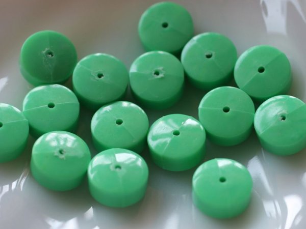 画像3: 在庫限り★ドイツヴィンテージ　ルーサイト系ビーズ【ディスク・ブライトグリーン】　20個 (3)