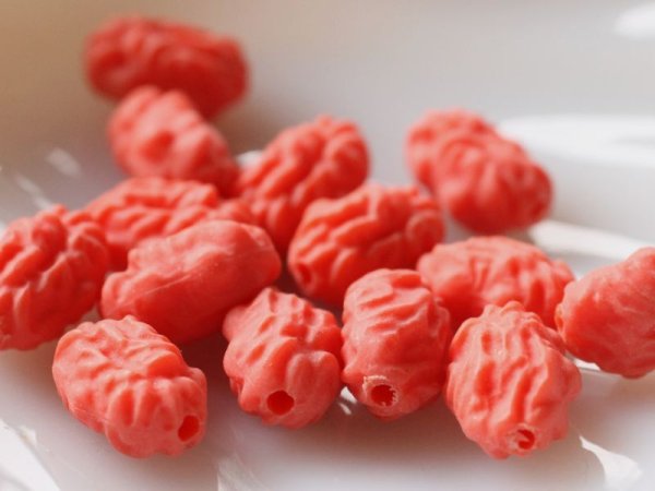 画像3: ドイツヴィンテージ　ルーサイト系ビーズ【マットナゲット・コーラル】 (3)