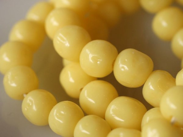 画像3: ジャパンヴィンテージ　ペールイエローバロックビーズ　約7-8ミリ　約50粒 (3)