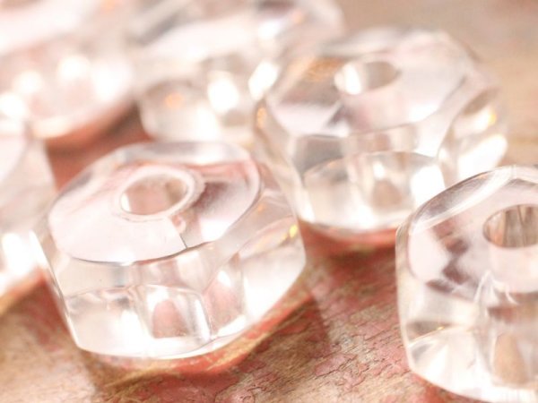 画像3: ドイツヴィンテージ　ルーサイト系ビーズ【6角ナットクリアー・特大】 (3)