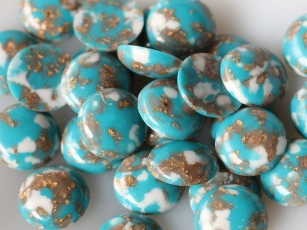 画像4: ドイツヴィンテージのカボション【みずいろミニモザイクＡ】 2個　12mm (4)