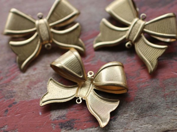 画像3: USA真鍮製　立体リボン1個　　　　　 (3)