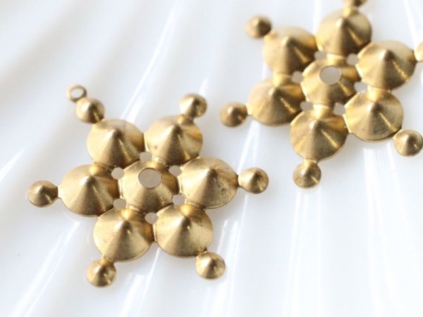 画像2: マルチラインストーンセッティング【MST-09】　スノーフレーク　2個 (2)