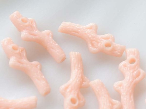 画像2: ヴィンテージ・ルーサイトのコーラル【ピンク】　約20ミリ　8個　 (2)