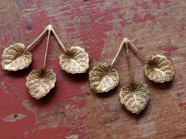 画像6: USA真鍮製 　リーフパーツ【トリプルゼラニウム】　2個 (6)