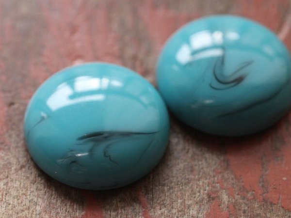 画像2: ジャパンヴィンテージ　ルーサイトのカボション　【ターコイズブルー19.5ミリ】2個 (2)