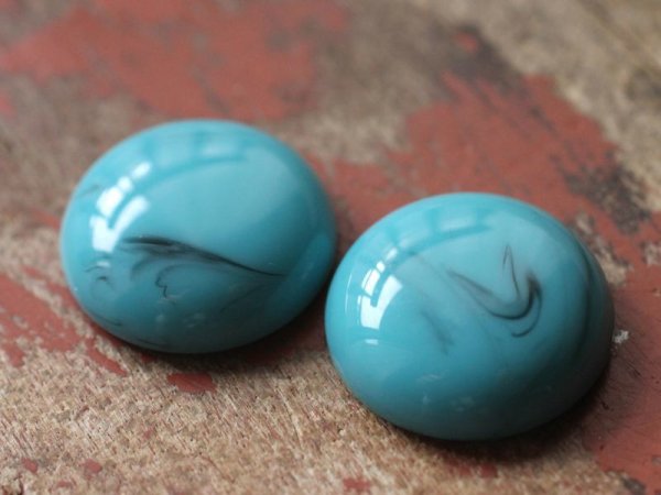 画像4: ジャパンヴィンテージ　ルーサイトのカボション　【ターコイズブルー19.5ミリ】2個 (4)