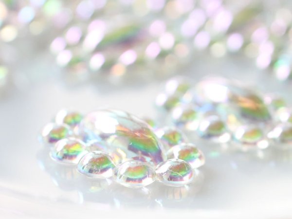 画像3: ヴィンテージのルーサイト系カボション【オーロラ・オーバル】2個　　28ミリ (3)