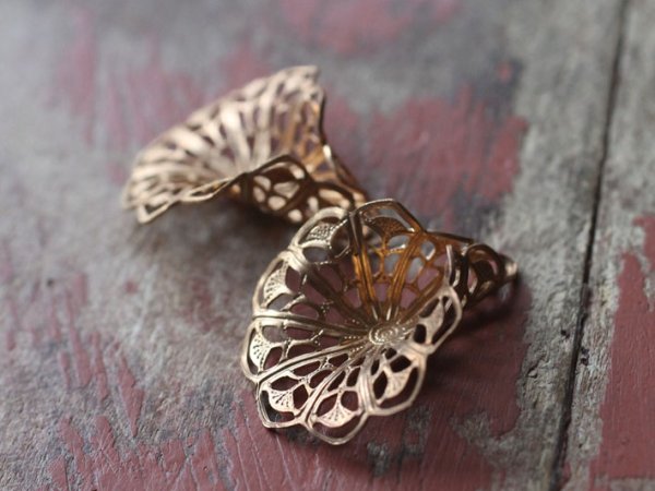 画像3: USA真鍮製　カールフィリグリー（少し赤み有）2個 (3)