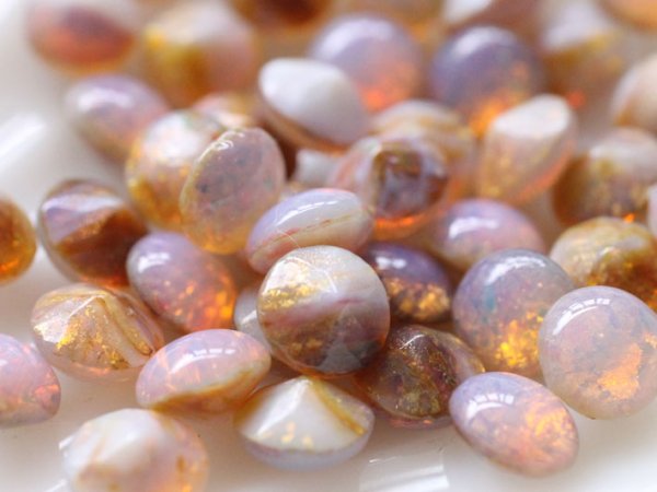 画像2: ドイツヴィンテージ　ファイヤーオパール【ss30】4個 (2)