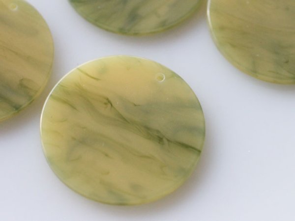 画像3: 特注　ジャパンヴィンテージ　ラウンドディスク【TEAマーブル・穴あり】2個 (3)