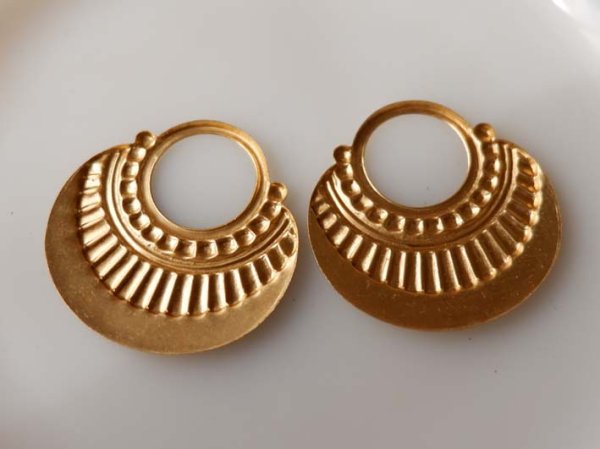 画像3: USA真鍮製 　バスケット型デコドロップ 　2個 (3)