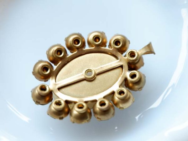 画像3: ヴィンテージリベット用パーツ　ブローチが作れます　　2個 (3)