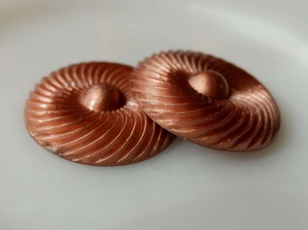 画像3: ドイツヴィンテージ　大き目カボション　【スクロール・カッパー】36ミリ　2個 (3)