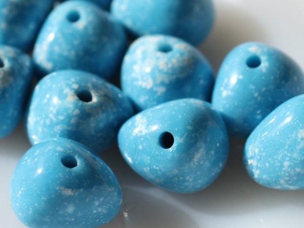 画像2: ヴィンテージ　ルーサイトビーズ　【ターコイズブルー15ミリ】6個 (2)