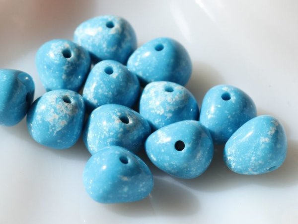 画像3: ヴィンテージ　ルーサイトビーズ　【ターコイズブルー15ミリ】6個 (3)