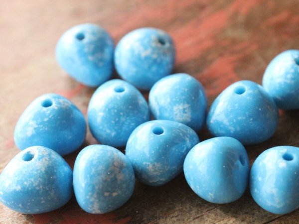 画像6: ヴィンテージ　ルーサイトビーズ　【ターコイズブルー15ミリ】6個 (6)