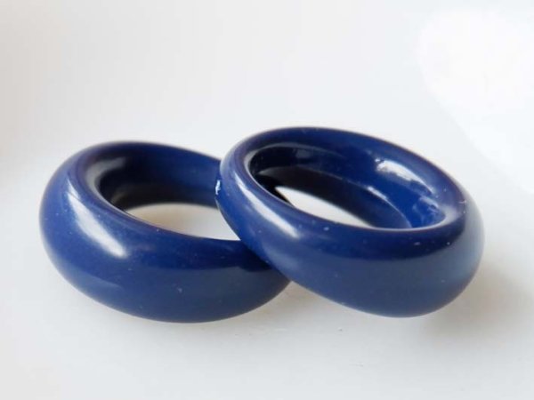 画像3: ドイツヴィンテージ　ミニドロップ【ネイビー】26.5ミリ　2個 (3)