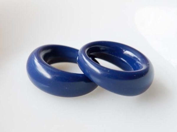 画像4: ドイツヴィンテージ　ミニドロップ【ネイビー】26.5ミリ　2個 (4)