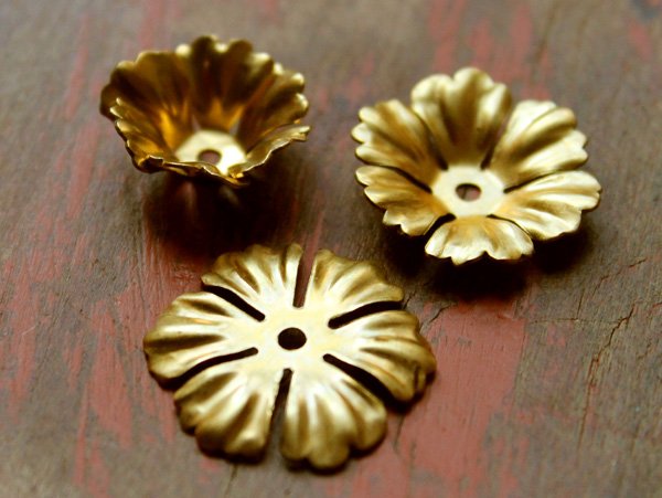 画像4: USA真鍮製スタッカブル・フラワーパーツ【小-A大】　2個 (4)
