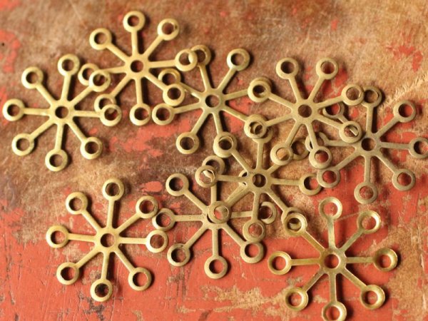 画像3: USA真鍮製　リベット用金具　【スモール8スポーク】　2個 (3)