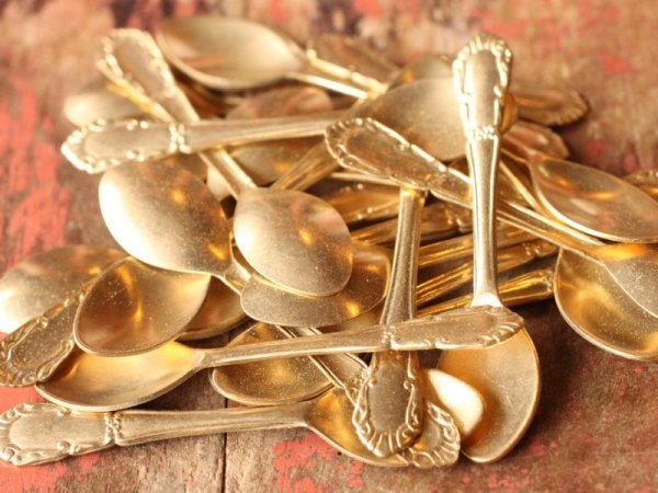 画像3: USA真鍮製スタンピング　スプーン大　1個 (3)