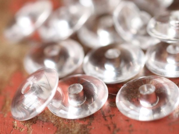画像5: ジャパンヴィンテージ　スペーサービーズ【ソーサー・クリアー】15個　8mm (5)