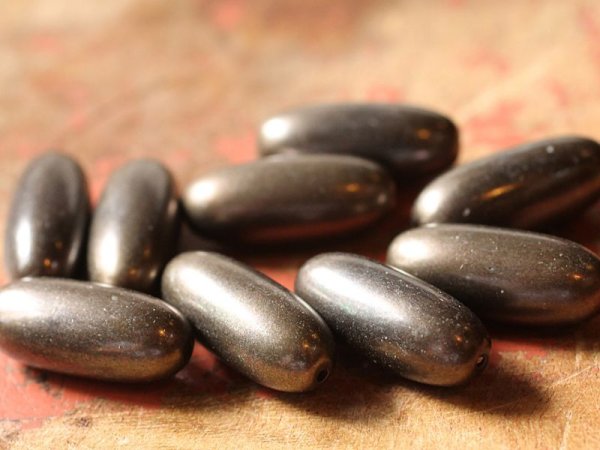 画像3: 特価　ヴィンテージ・ルーサイトカプセルビーズ・【ガンメタ・大】10個 (3)