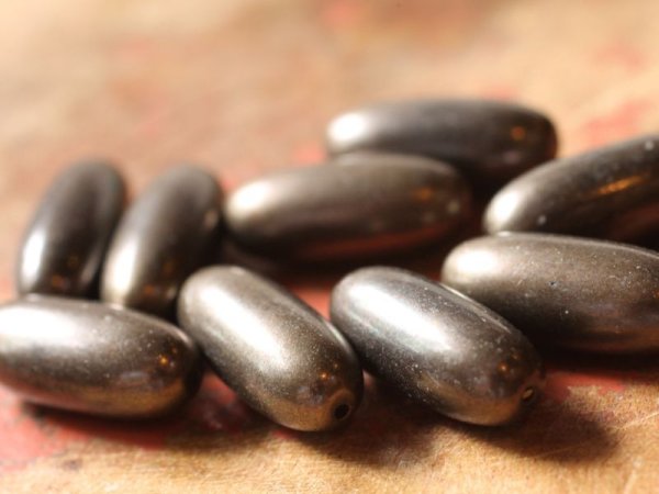 画像4: 特価　ヴィンテージ・ルーサイトカプセルビーズ・【ガンメタ・大】10個 (4)