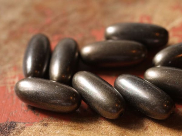 画像5: 特価　ヴィンテージ・ルーサイトカプセルビーズ・【ガンメタ・大】10個 (5)