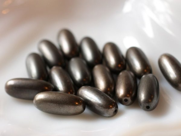 画像2: 特価 ヴィンテージ・ルーサイトカプセルビーズ・【ガンメタ・小】10個 (2)