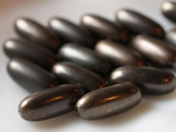 画像3: 特価 ヴィンテージ・ルーサイトカプセルビーズ・【ガンメタ・小】10個 (3)