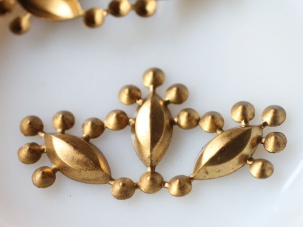 画像5: USA真鍮製　ラインストーンセッティング　ナヴェット＋ラウンド　1個 (5)