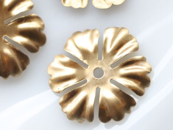 画像2: USA真鍮製スタッカブル・フラワーパーツ【小-A大】　2個 (2)